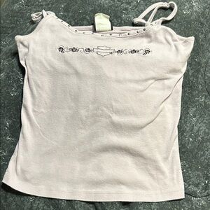 Vintage Buffalo NY Harley Davidson light purple Tank top with shelf bra.